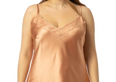 Σατέν τοπ με δαντέλα σε nude χρώμα | Premium Collection -  - 